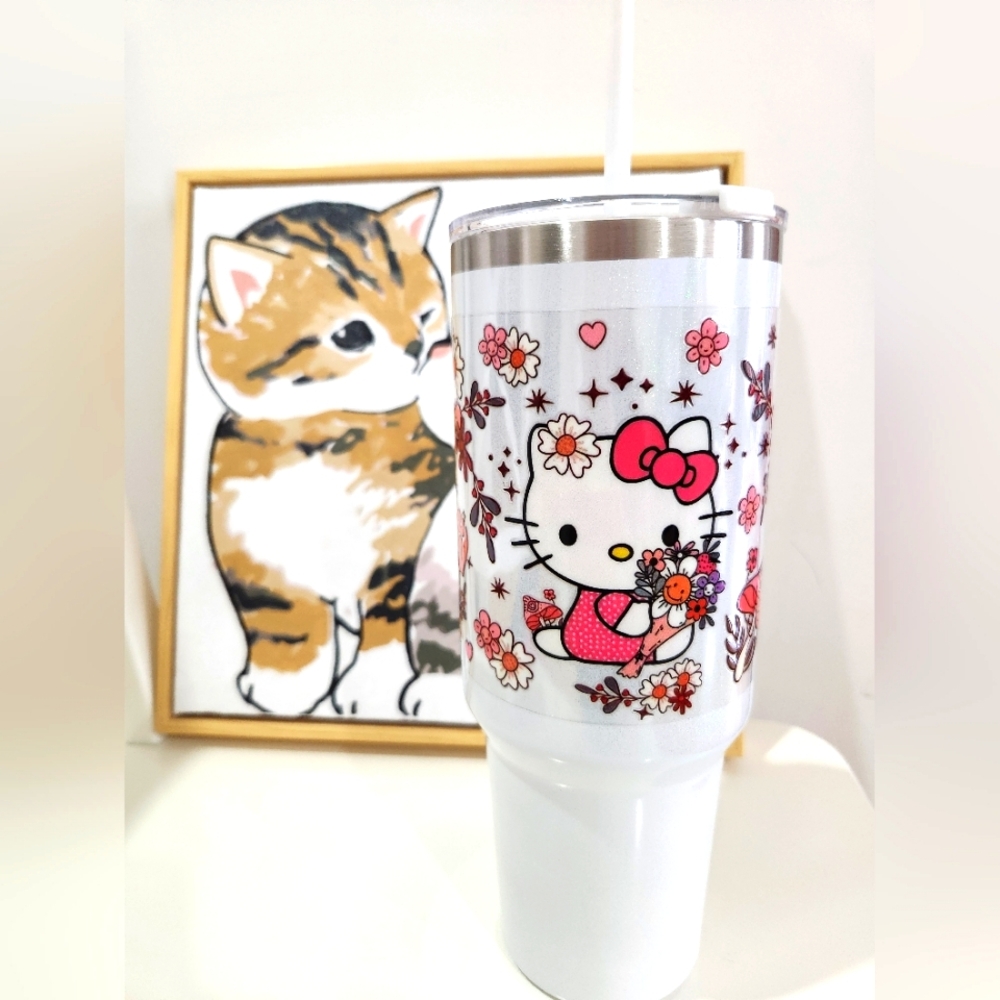 Hello Kitty Stainless Steel Insulated Tumbler with Lid and Straw💕